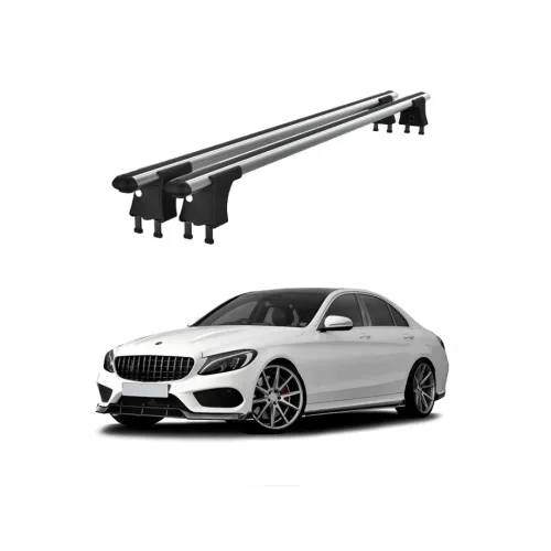 Set bare transversale aluminiu cu prindere in puncte fixe compatibile Mercedes Clasa C W205 2014-> negre sau argintii Kit 203