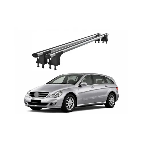 Set bare transversale aluminiu cu prindere in puncte fixe compatibile Mercedes Clasa R W251 2005-2013 negre sau argintii Kit 203