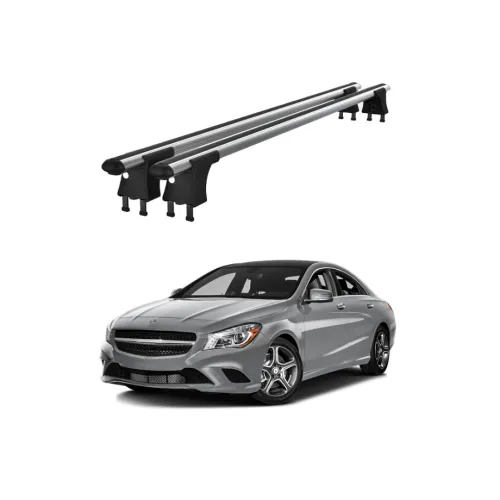 Set bare transversale aluminiu cu prindere in puncte fixe compatibile Mercedes CLA C117 2013-2019 negre sau argintii Kit 204