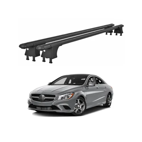 Set bare transversale aluminiu cu prindere in puncte fixe compatibile Mercedes CLA C117 2013-2019 negre sau argintii Kit 204 — imaginea 2