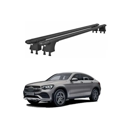 Set bare transversale aluminiu cu prindere in puncte fixe compatibile Mercedes GLC Coupe C253 2015-2020 negre sau argintii Kit 203 — imaginea 2