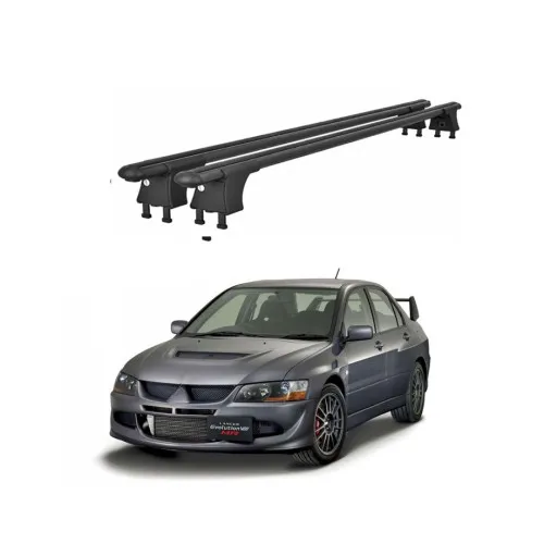 Set bare transversale aluminiu cu prindere in puncte fixe compatibile Mitsubishi Lancer VII 1995-2000 negre sau argintii Kit 202 — imaginea 2