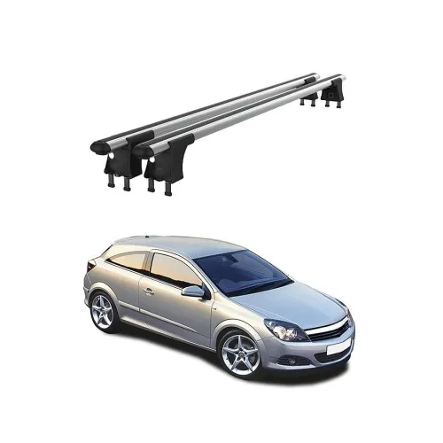 Set bare transversale aluminiu cu prindere in puncte fixe compatibile Opel Astra H Sportourer Combi 2004-2011 negre sau argintii Kit 202