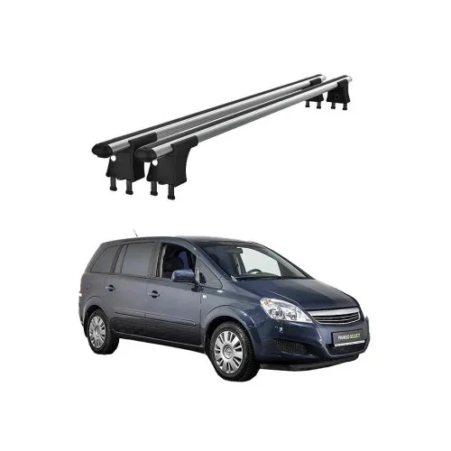 Set bare transversale aluminiu cu prindere in puncte fixe compatibile Opel Zafira B 2005-2012 negre sau argintii Kit 201