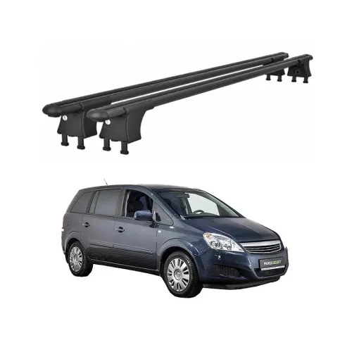 Set bare transversale aluminiu cu prindere in puncte fixe compatibile Opel Zafira B 2005-2012 negre sau argintii Kit 201 — imaginea 2