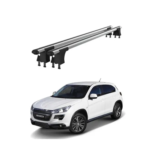 Set bare transversale aluminiu cu prindere in puncte fixe compatibile Peugeot 4008 2010-2013 / 2013-> negre sau argintii Kit 202