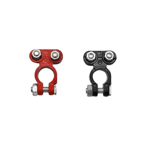 Set borne baterie auto rosu si negru — imaginea 3