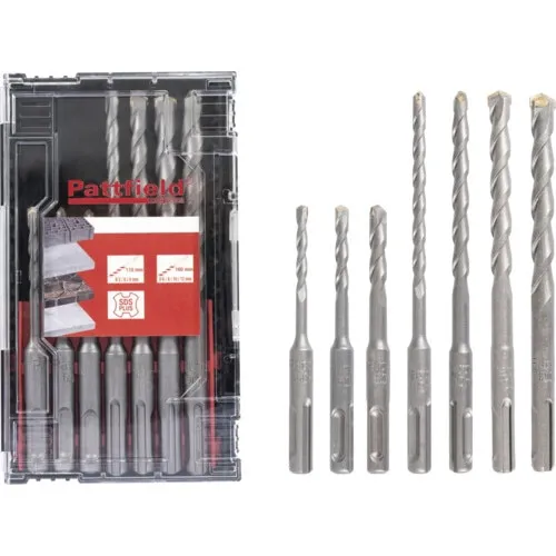 Set burghie pentru piatra Pattfield, 5-12mm, 7 buc, prindere SDS Plus, lungime 90mm
