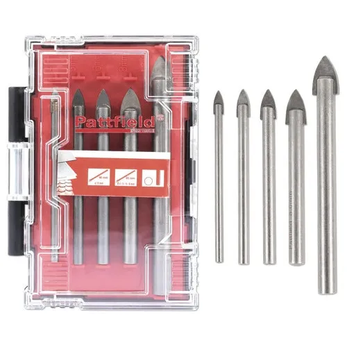 Set burghie pentru sticle si faianta Pattfield 4-10mm, 5 piese