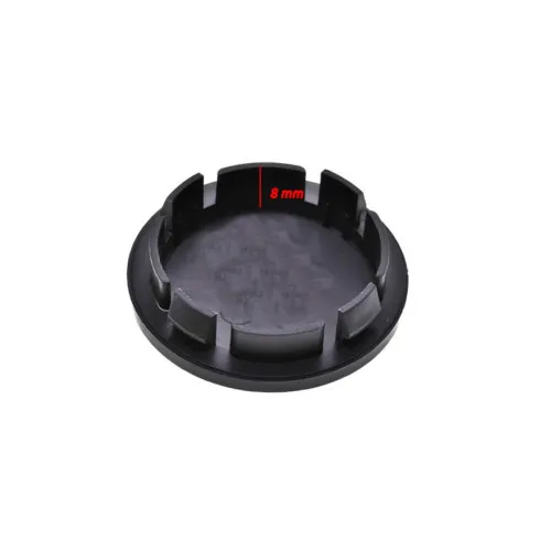 Set capace centrale jante auto 56 mm negre inaltime clipsuri 8 mm — imaginea 3