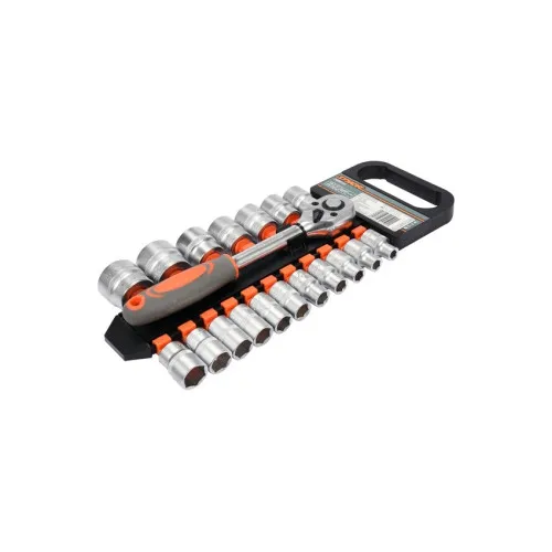Set chei tubulare hexagonale auto 1/2 inch 19 piese cu clichet 72T — imaginea 2
