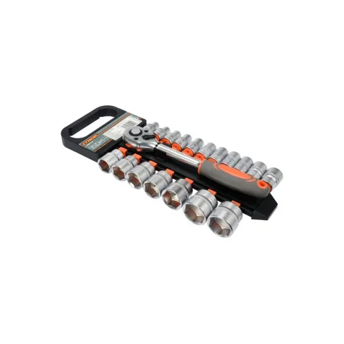 Set chei tubulare hexagonale auto 1/2 inch 19 piese cu clichet 72T — imaginea 3