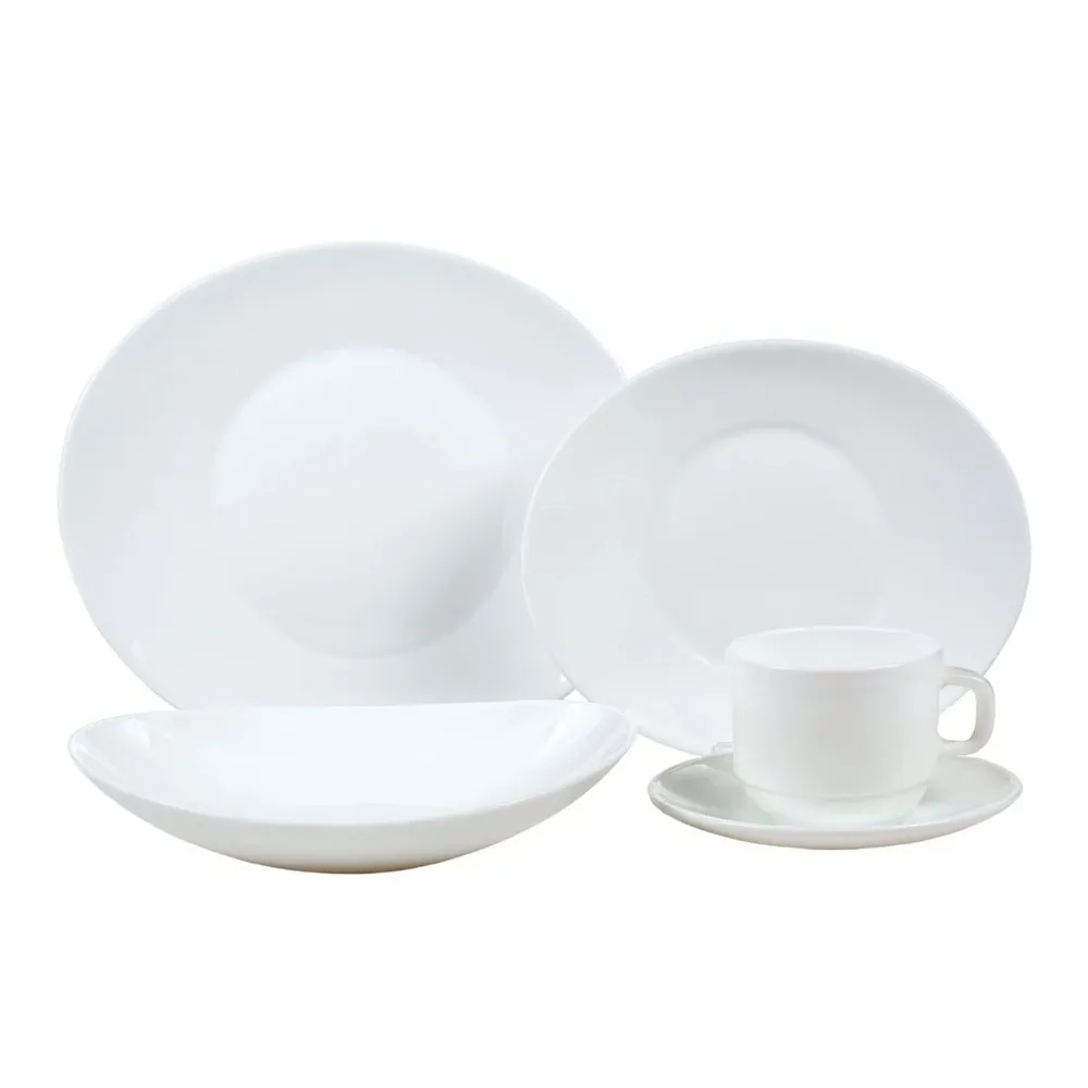 Set farfurii White NO30CT, sticla termica, alb, 30 piese