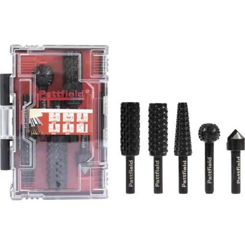 Set freze maner rotund pentru lemn si metal Pattfield, 5 piese