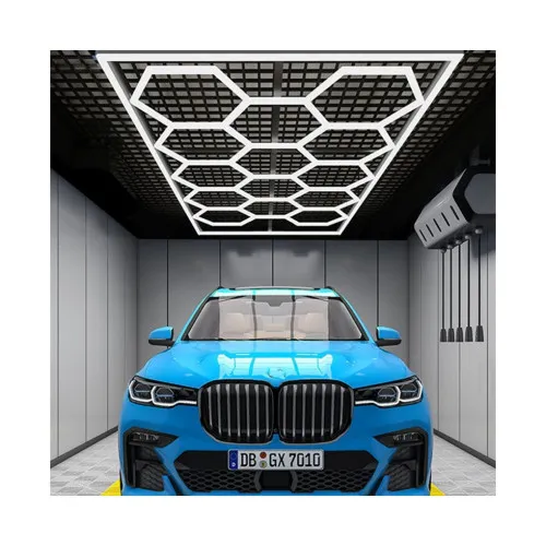 Set lumini LED hexagonale 615W 6000K alb rece pentru tavan garaj/atelier/showroom — imaginea 2