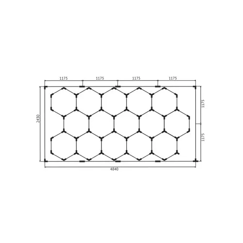 Set lumini LED hexagonale 636W 6000K alb rece pentru garaj/atelier/showroom auto — imaginea 4