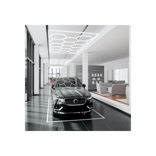 Set lumini LED hexagonale 636W 6000K alb rece pentru garaj/atelier/showroom auto — imaginea 5