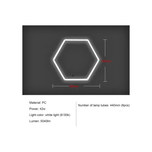 Set lumini LED hexagonale auto 42W 6000K alb rece compatibil garaj atelier — imaginea 2