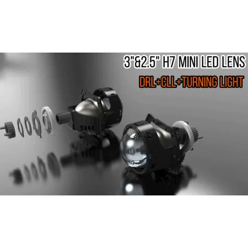 Set lupe LED far 12V cu functie de lumina de zi DRL si semnalizare 6000K