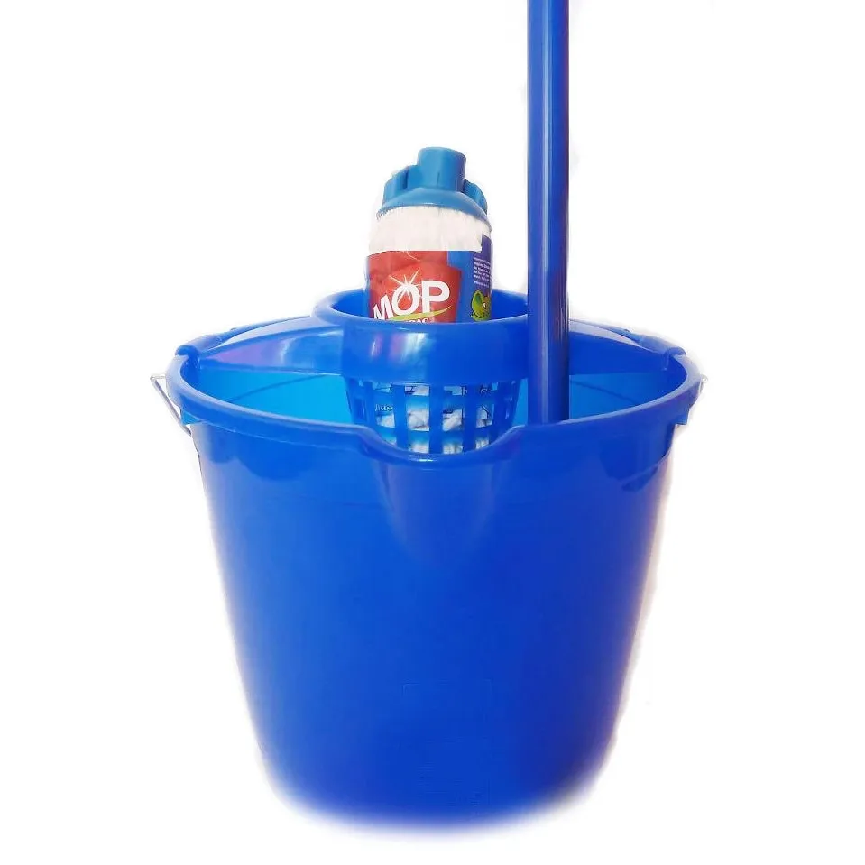 Set Mop + galeata din plastic + coada metalica + storcator, albastru
