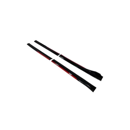 Set prelungiri ornament praguri laterale tuning 210cm negru cu rosu — imaginea 6