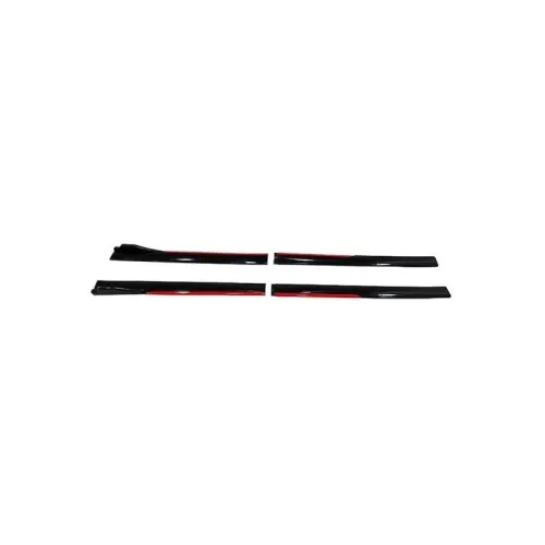 Set prelungiri ornament praguri laterale tuning 210cm negru cu rosu — imaginea 2