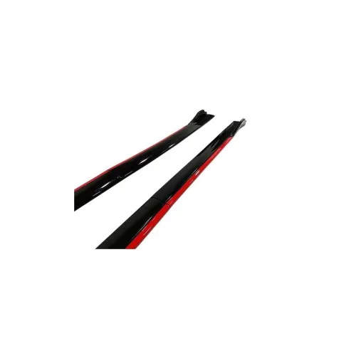 Set prelungiri ornament praguri laterale tuning 210cm negru cu rosu — imaginea 3