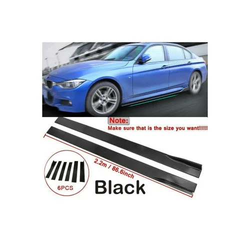 Set prelungiri ornament praguri laterale tuning Negru-Lucios lungime 220cm