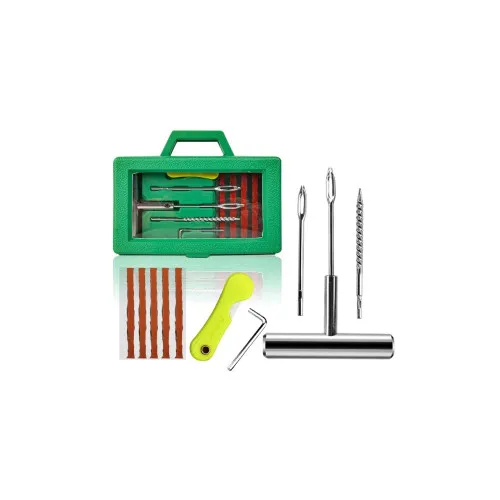 Set reparatie vulcanizare anvelope tubeless cu chei snururi si cutter — imaginea 2