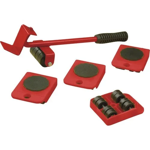 Set roti pentru mutat mobila, 105x75 mm, maxim 150 kg, rosu
