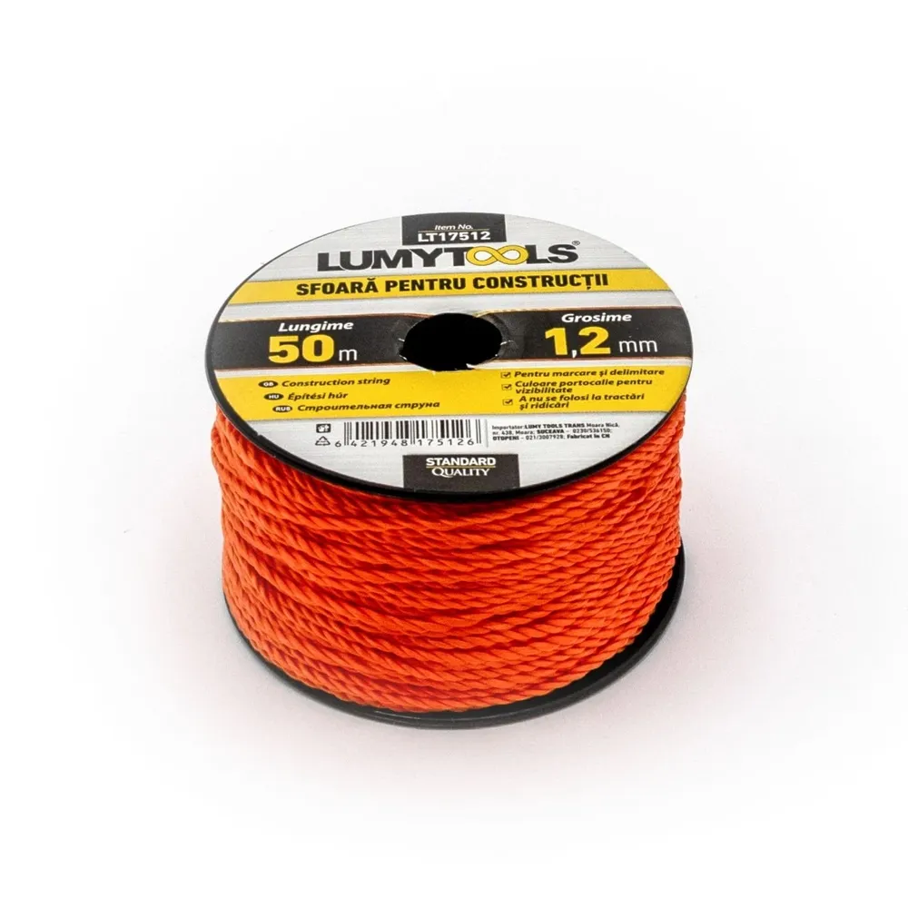 Sfoara pentru constructii, 50m x 1.2mm, portocalie
