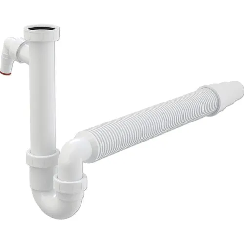 Sifon flexibil pentru chiuveta Alca 1 1/2"x 40/50 mm cu 1 racord la masina