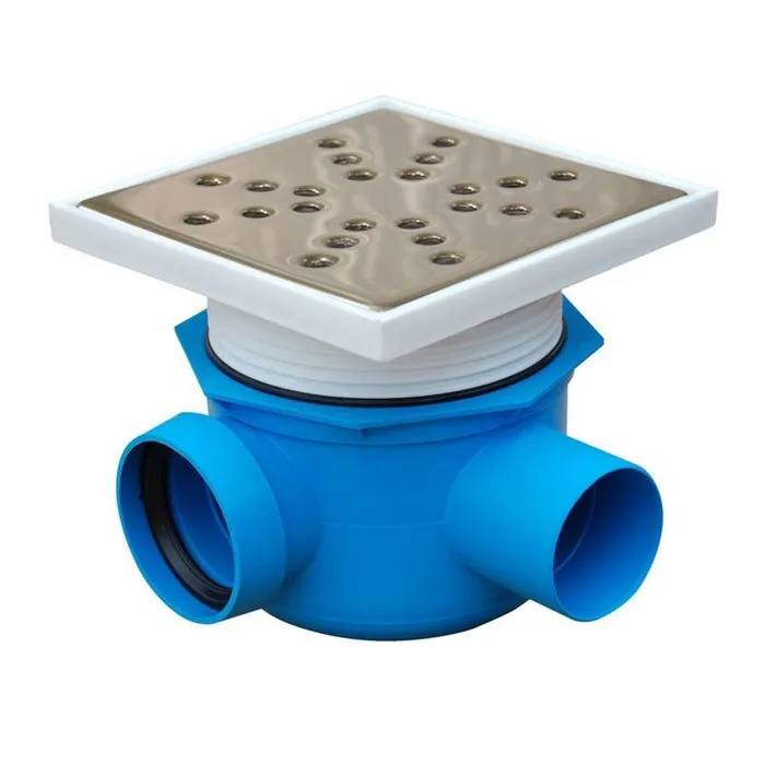 Sifon pardoseala complet Somes, PP + inox, 1 iesire - 1 intrare 90 grade stanga, D 50 mm