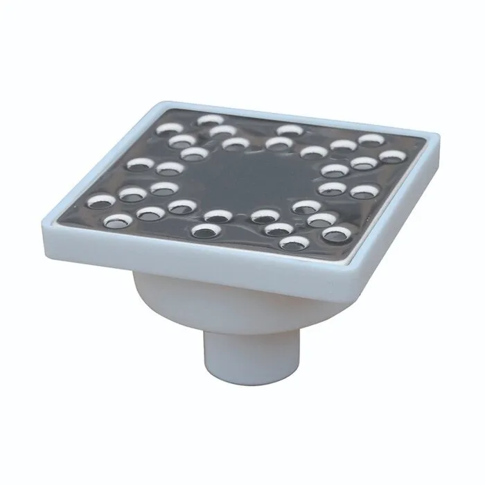 Sifon pardoseala PP + gratar inox, 100 x 100 mm, iesire verticala D 40 mm
