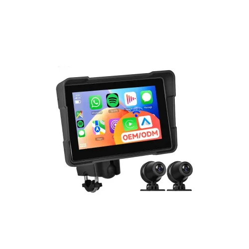 Sistem camera DVR motocicleta cu ecran 5 inch si camera fata spate