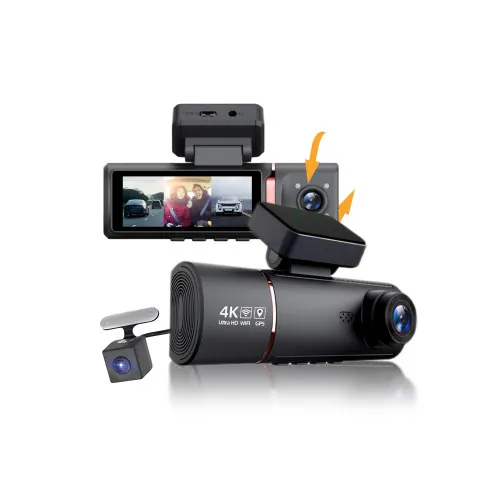 Sistem DVR auto cu 2 camere fata 4K si spate Full HD 1080p interior — imaginea 3