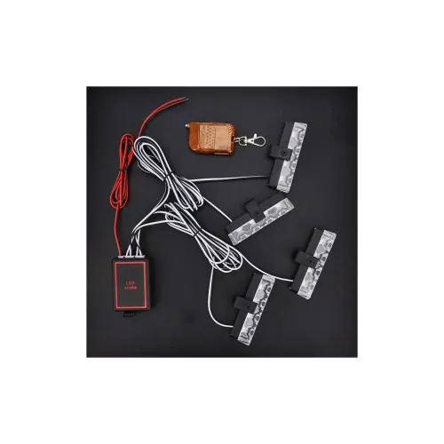 Sistem LED stroboscopic profesional 12V 12W cu 4 module si telecomanda — imaginea 7