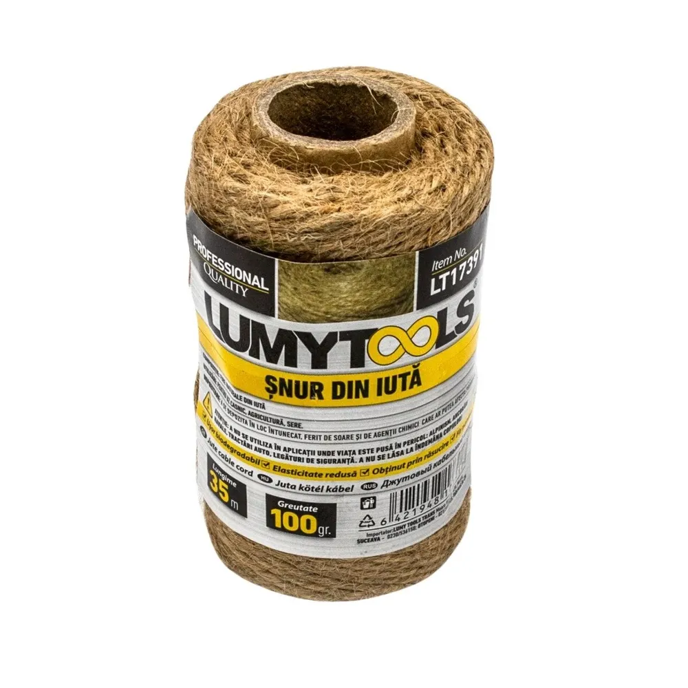 Snur din iuta, Lumytools LT17391, 100 g, 35 m