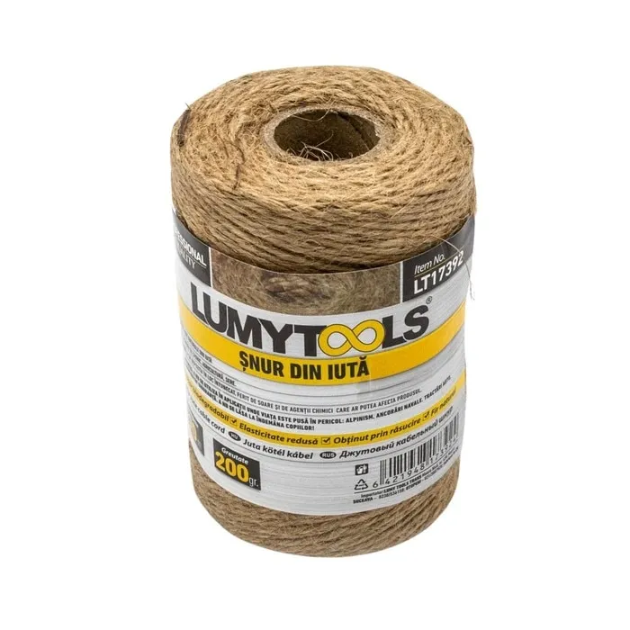 Snur din iuta, Lumytools LT17392, 200 g, 70 m
