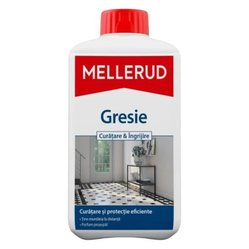 Solutie de ingrijire Mellerud pentru gresie, 1 L, curata si lustruieste