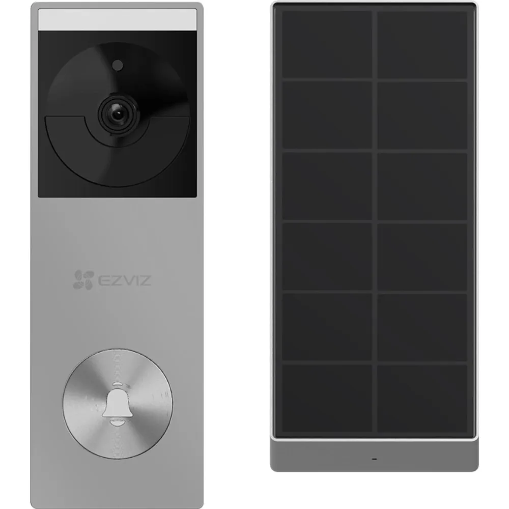 Sonerie video EZVIZ HP3 Pro, 2K, Wi-Fi, IP65, Unghi de vizualizare 120, panou solar, negru