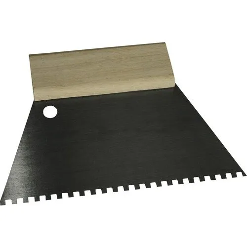 Spaclu zimtat Haromac 180mm dinti 4x4mm, maner din lemn