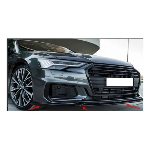 Spoiler prelungire bara fata Audi A6 S-Line S6 C8 2019-> ABS negru Piano