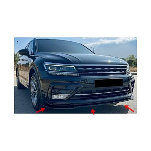 Spoiler prelungire bara fata Volkswagen Tiguan MK2 R-Line 2015-2020 ABS negru Piano