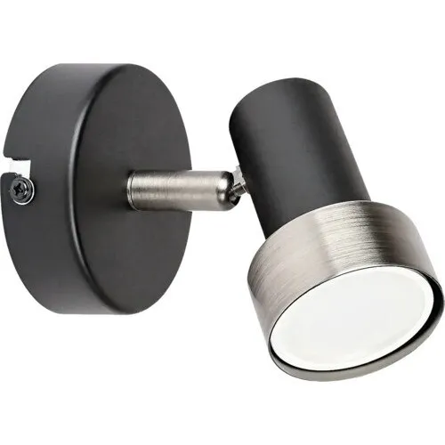 Spot aplicat Rabalux Konrad, negru/argintiu, dimensiuni 115x115mm, 1 sursa de iluminat, max. 50W