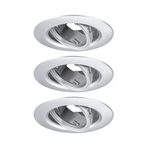 Spot incastrat Paulmann GU10 10W, crom, set 3 bucati, 90mm
