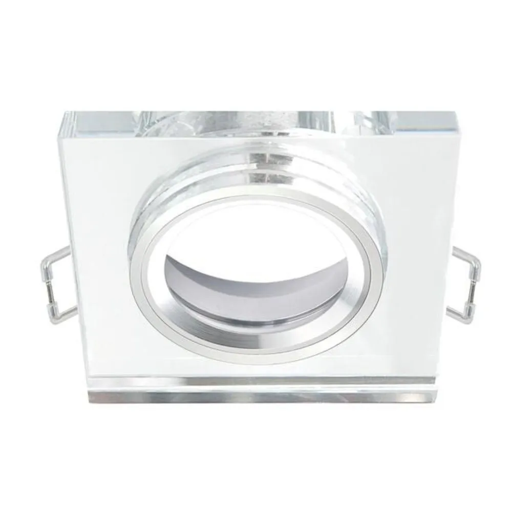 Spot incastrat Rende, GU10, 50 W, sticla, patrat, IP23