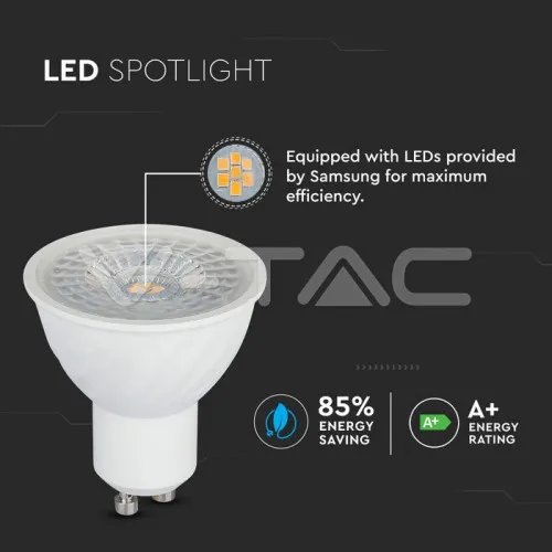 Spot LED Cip SAMSUNG GU5.3 6.5W MR16 Lentilă de Plastic 110` 6400K — imaginea 3
