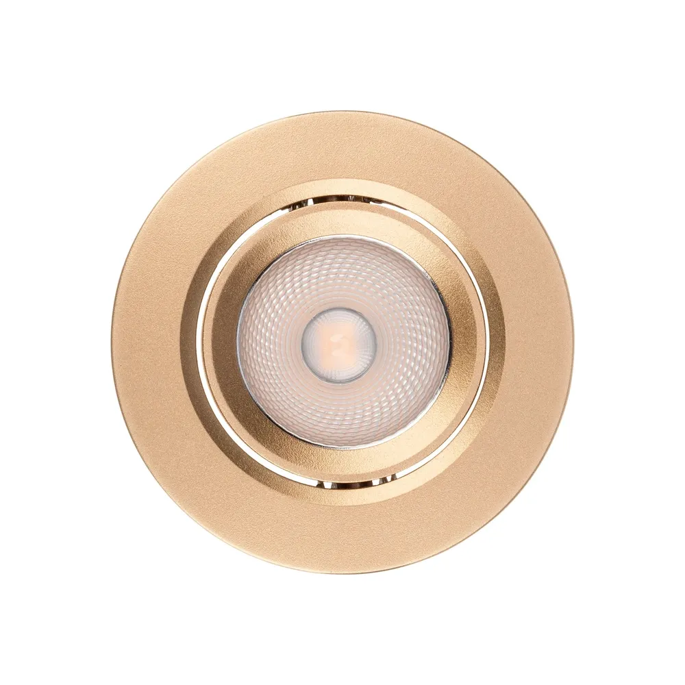 Spot LED incastrat PT 08 70423, 6.5 W, lumina neutra, orientabil, auriu mat