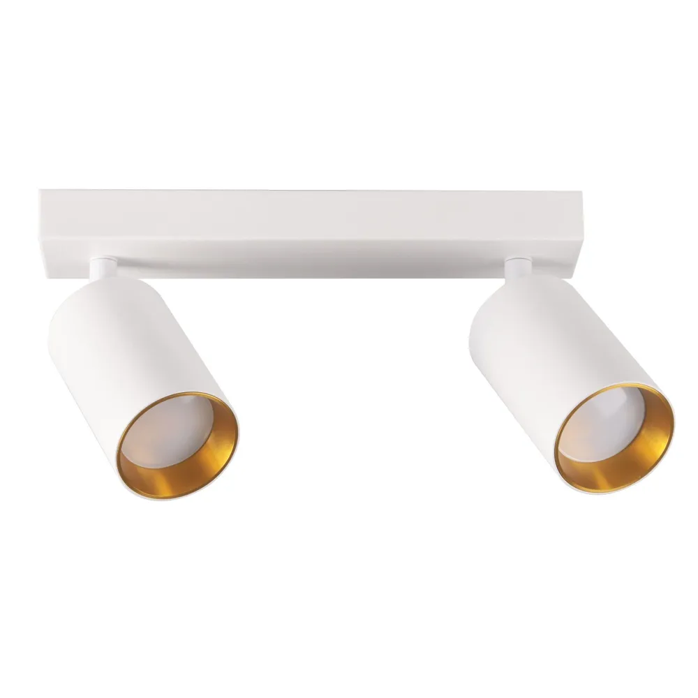 Spot pe bara Maribel, 2 x GU10, 10 W, alb/auriu
